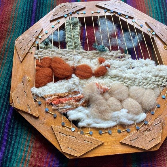 VTG Artisan Made Mohair weaving Finer Art. Desert Cactus scene. Yarn Art. 3D. - Picture 6 of 8